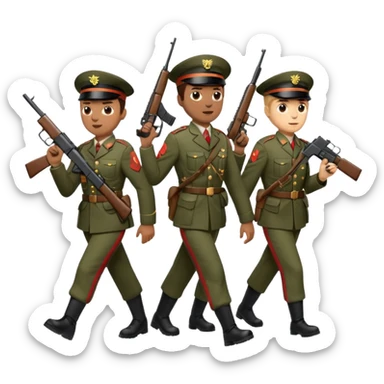10,000 SOLDIERS MARCHING WITH RANDOM GUNS sticker