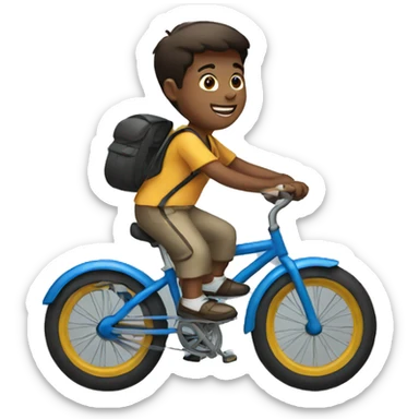 Boy on cycle  sticker