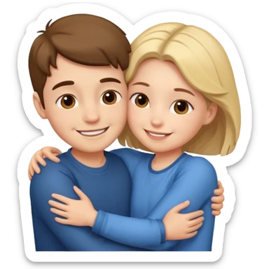 Boy and girl hugging each other in love sticker