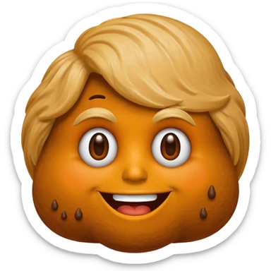the poop emogi, a pile of poop in trumps image   none of those are what i want  i want the poop emogi with trumps face renbdered in poop, with an orange cast, and his wig on top sticker