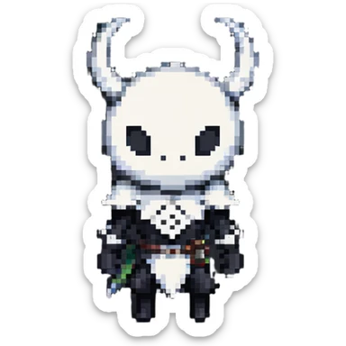 Hollow Knight character in pixel art style sticker