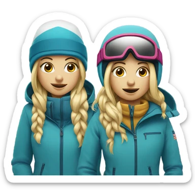 Two blonde snowboarder girls sticker
