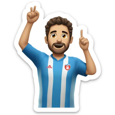 I'm honing a description of Arda Güler's goal celebration, noting his right hand on his chest and his left hand raised, mirroring the specified gesture. This aligns perfectly with known details. sticker