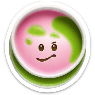 Matcha with pink syrup sticker