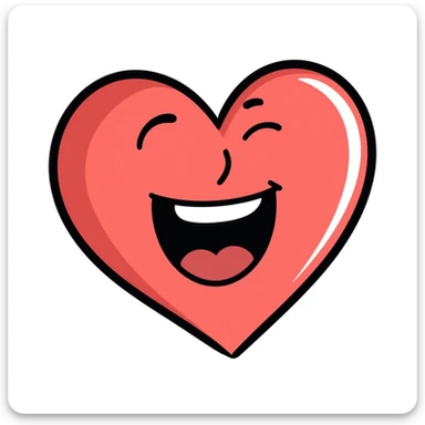 A heart with a big red mouth sticker