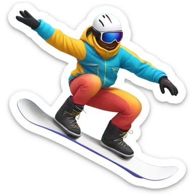 Snowboarding loop de loop sticker