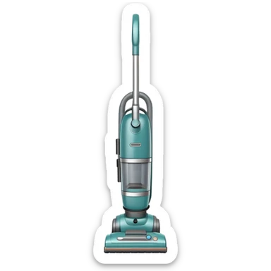 Closeup of dusty Teal upright vacuum cleaner  sticker
