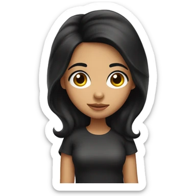 Cute hispanic woman with big eyes and black hair sticker