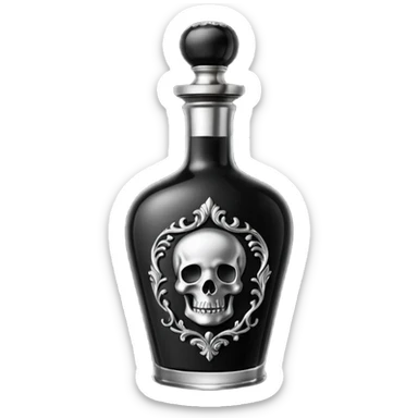 an elegant black poison bottle sticker
