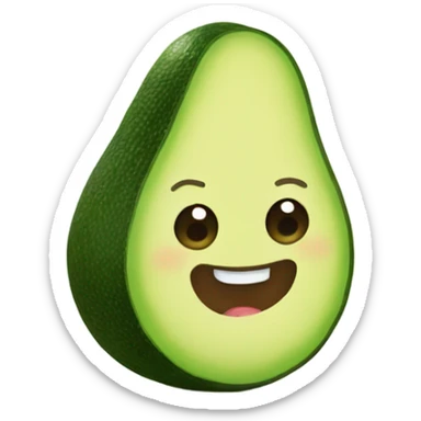 avocado waving hand sticker
