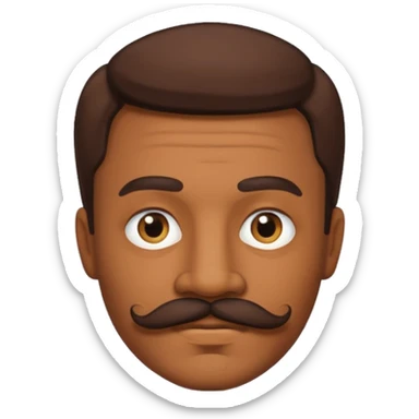 Retro 70s man face sticker