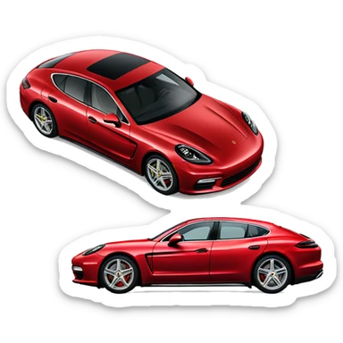 Red Porsche panamera  sticker