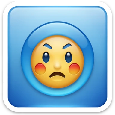 Give me a punching emoji with a blue gradient and transparency. sticker