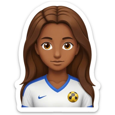 soccer lady brown long hair brown eyes sticker
