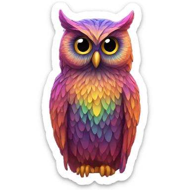 Psychedelic owl sticker