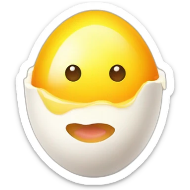 cute Sunny-side-up egg with eyes sticker