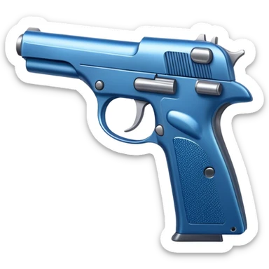 Modern pistol with a blue tint sticker