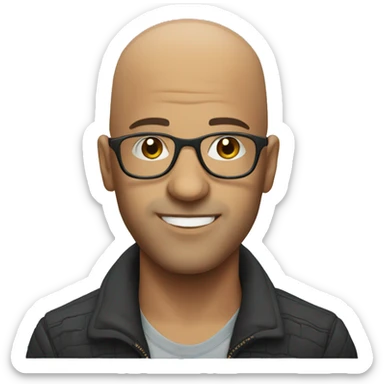 cool bald guy with glasses sticker