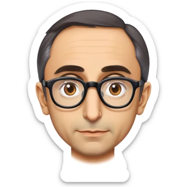 portrait of Eric Zemmour, with glasses sticker