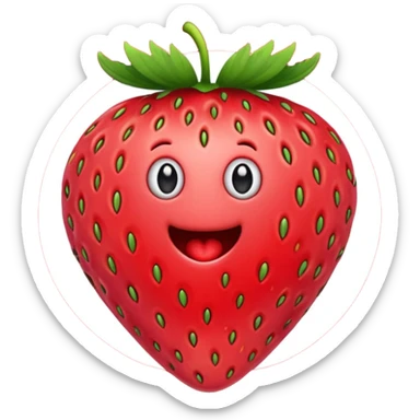 Worm in strawberry emoji sticker
