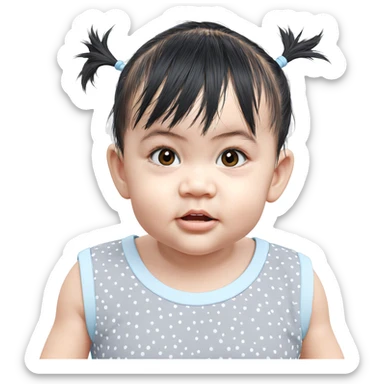 twintailed girl in polka dots sticker