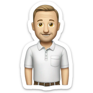 tim robinson in in a polo shirt with a windows pipes screensaver pattern on it sticker