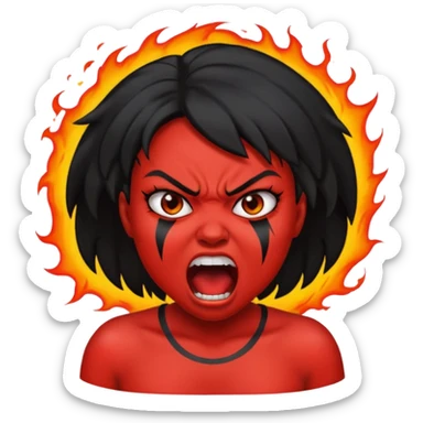 redtsion angry black girl ragebait red face sticker