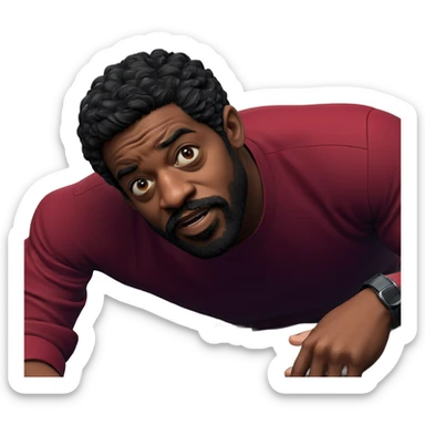 bearded meme boy in red sticker