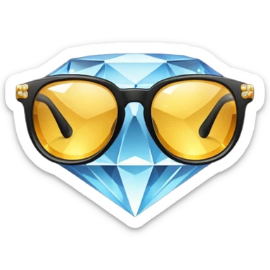 black glasses with diamond and golden in the back sticker