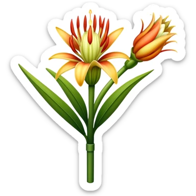 single Torch Lily flower, straight stem sticker