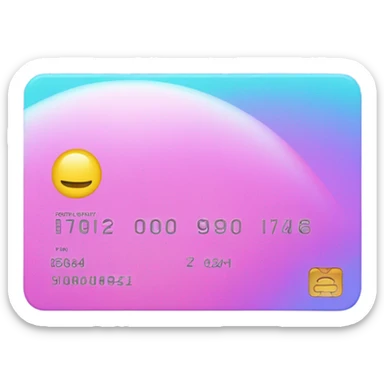 Vaporwave color themed credit card emoji, DO NOT INCLUDE NUMBERS OR TEXT sticker