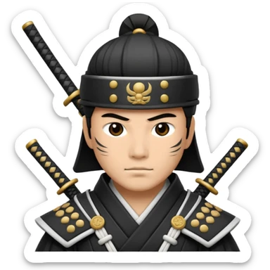 I want a black and white samurai. It is for an icon. sticker