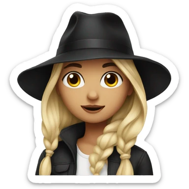 girl in black hat mesmerizing sticker