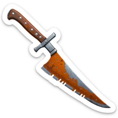 a big machete from the Friday the 13th movie sticker