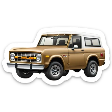 Ford bronco with tan dog sticker