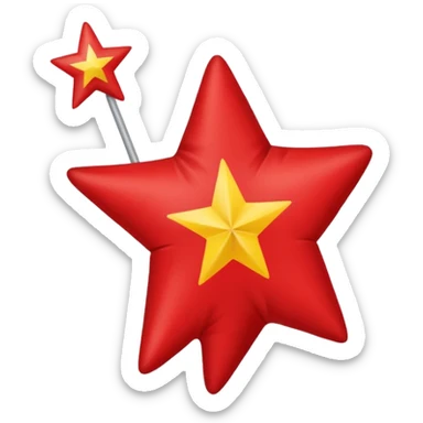 Bandera galician con una estrella roja en el medio sticker