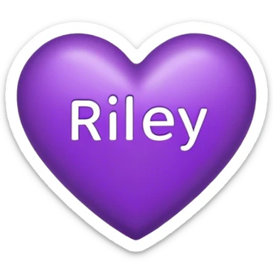 Purple Heart with the letters Riley in the middle  sticker