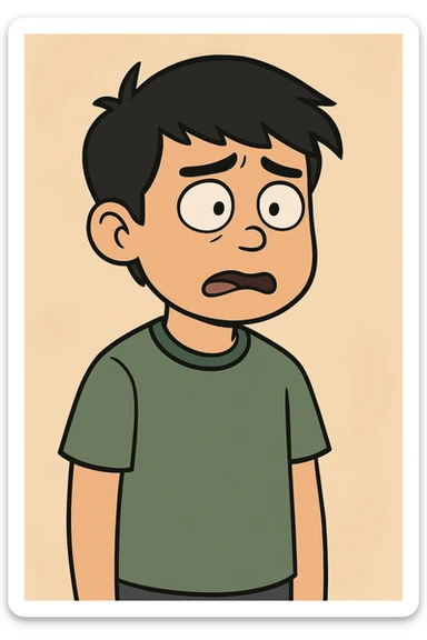 Chinese boy black hair Green t-shirts sticker