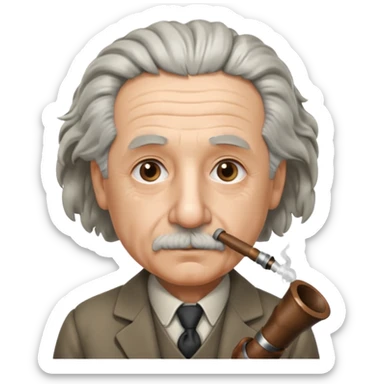 Albert Einstein holding sticker