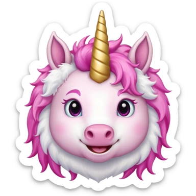 Unicorn face smail  sticker