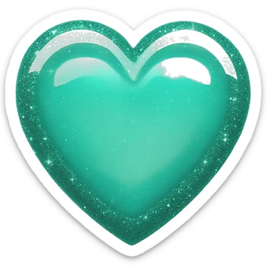 turquoise heart with sparkling  sticker