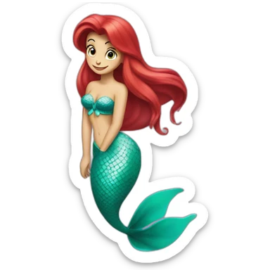 Ariel the little mermaid with her tail sticker