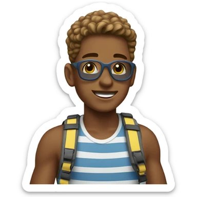 boys enjoying sunny day sticker