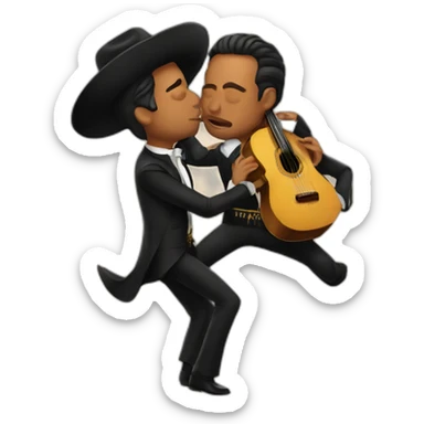 Mariachi men kiss men sticker
