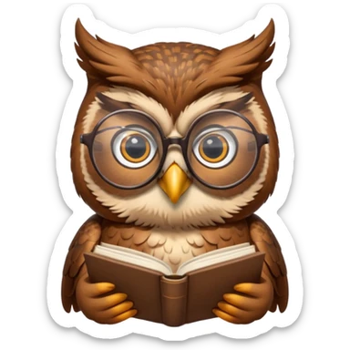 reading owl sticker