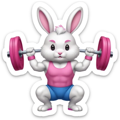  weightlifting rabbit sticker