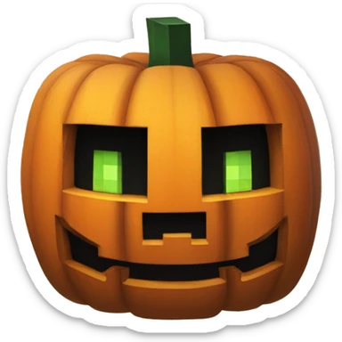 minecraft jack o'lantern sticker