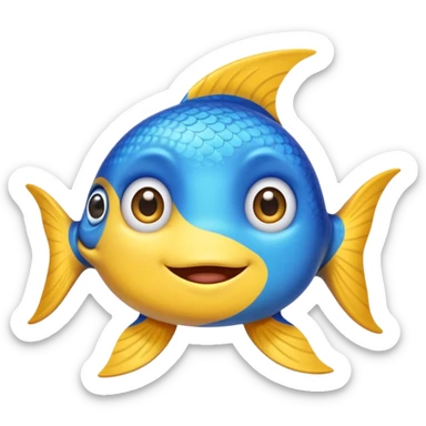 Make an emoji with two fish as pisces from horoscope, make them look very cute and emoji like sticker