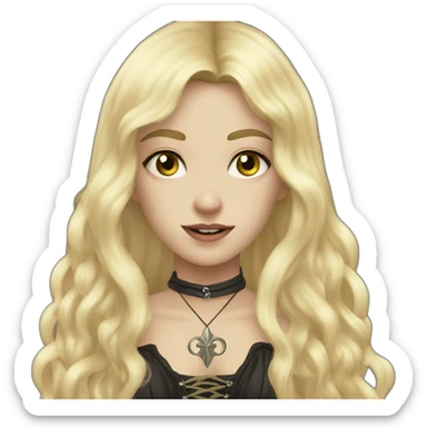 long-hair blond femboy gothic sorcerer sticker