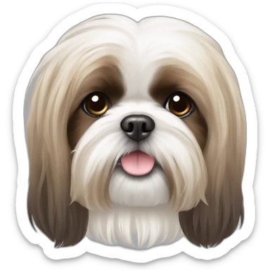 Dog Shih Tzu with long wool full-height  sticker
